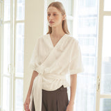 [LINE] Wrap Strap Blouse (6696643690614)