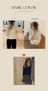 Milk Soft V neck Ribbed Cardigan