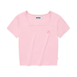 スモールチェリースクエアネッククロップTシャツ / SMALL CHERRY SQUARE NECK CROP T-SHIRT [PINK]