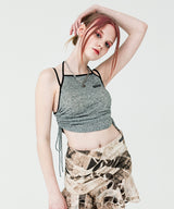 HALTER NECK SEE THROUGH SLEEVELESS TOP (6589979361398)