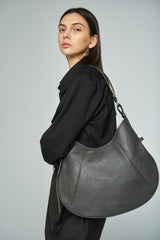 Hバックルソフトレザーダンプリングバッグ / H-Buckle Soft Leather Dumpling Bag (gray)