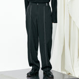 フロントステッチスラックス / front stitch slacks black