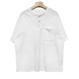 スリーボタンヘンリーネック半袖 (4 color)