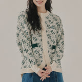 コージーフラワーニットカーディガン / COZY FLOWER KNIT CARDIGAN_OATMEAL