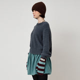 FLUFFY KNIT PULLOVER, CHARCOAL