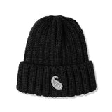 YPペイズリーパッチニットビーニー / YP PAISLEY PATCH KNIT BEANIE DEEP BLACK