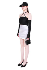 4ウェイマルチトリコットジャージスパンクロップチューブトップ/4-way multi tricot jersey span crop tube top (black)