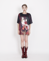 サテンオーバーサイズTシャツ / SATIN OVERSIZE T-SHIRT #CHERISH