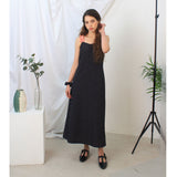 Aria dot dress (navy) (6657243578486)