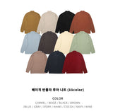 ベーシックハーフタートルネックニットTシャツ/Basic Hlaf Tutleneck knit t-shirt_11color