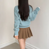[7color/guaranteed color] Milk Tea Angora V-neck cardigan