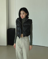 クロップパディドベスト/Crop Padded Best (4color)