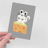 MOUSE ON THE CHEESE POST CARD (6538756685942)