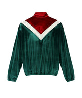 ベルベットトレーニングジップアップトップ  / velvet training zip-up top-GREEN (4175153627254)