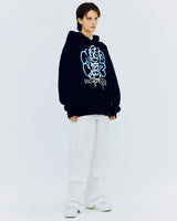 スプレーラビットフーディ/SPRAY RABBIT HOODIE-NAVY
