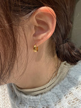 [92.5silver] bulky drop one-touch earrings (silver) 