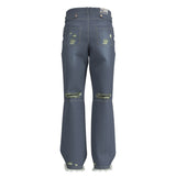 Bluesf Semi-Flare Vintage Washing Destroyed Jeans