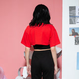 CMショートスリーブショルダークロップTシャツ/TOP(8607) CM Short Sleeve Shoulder Crop Tee