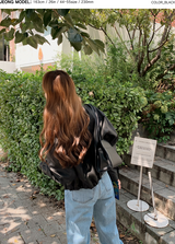 Classic Autumn Crop Leather Jacket (2color)