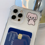 BBu-eng ピンクカードストレージフォンケース