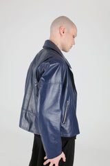 ミッドナイトブルーラムスキンライダージャケット/Midnight Blue Lamb Skin Rider Jacket