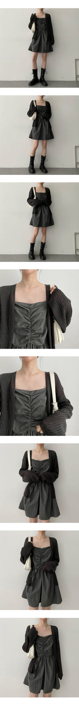 ペッパーリネンリブドニットカーディガン / Pepper Linen Ribbed Knit Cardigan