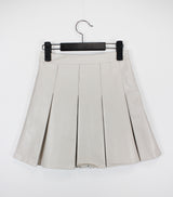 コンビレザープリーツスカート / Combi Leather Pleated Skirt (3color)