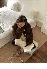Ankara tteokbokki fleece coat