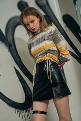 レザーガータースカート / Leather Garter Skirt (4573562404982)