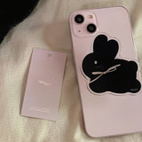 コットンバニーポポスマホグリップ/Cotton bunny popo Smart Tok black