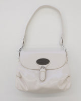 Pilso belt buckle shirring leather cross shoulder bag