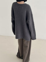 アルパカウールボクシーカーディガン / Alpaca wool boxy cardigan (4color)