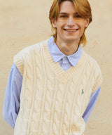 マークオーバーサイズニットベスト/RCH mark oversize knit vest ivory