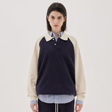 ラザストリングカラースウェットシャツ / Raza String Collar Sweatshirt (3color)