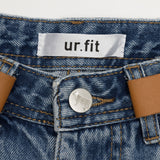 レザーベルトポイントストレートフィットデニムパンツ/BILLLIE SUHYEON LEATHER BELT POINT STAIGHT FIT LIGHT BLUE DENIM [16629]