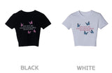フライレタリングクロップTシャツ/TOP(9278) Fly Lettering Crop Tee