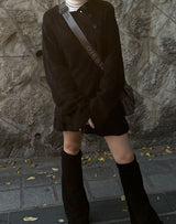 Diagonal Button Loose Fit Bookle Knitwear