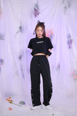 インサイションショートスリーブクロップTシャツ/TOP(9327) Incision Short Sleeve Crop Tee