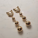 メルビーザキャットシリーズ - モダンボールピアス / Melbie The Cat Series - Modern Gold Ball Piercing