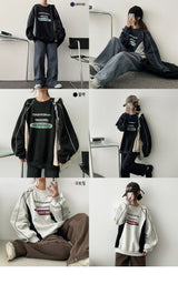[Fleece] フォートスティッチラインカラースウェット