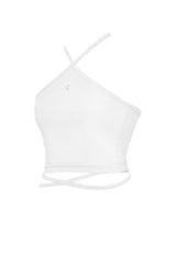 2ウェイホルタースパンクロップスリーブレストップ/2-way halter span crop sleeveless top (white)
