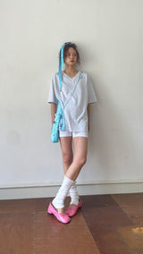 カラーブロックVネックTシャツ / COLOR BLOCK V-NECK T-SHIRT
