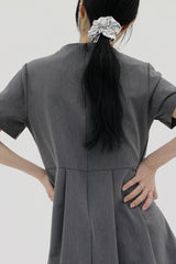 プリーツミニショートスリーブドレス / Pleats Mini Short Sleeve Dress (3color)