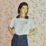 ロゴ ステッチ カラー Tシャツ / [LINE] Logo Stitch Collar T-shirt