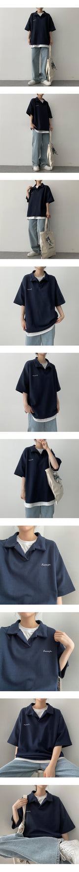 ヒアーズアレタリングカラーショートスリーブシャツ / Here's a lettering collar short-sleeved shirt