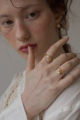 パールポイントドロップチェーンシュガーリング/Pearl point drop chain surgical ring