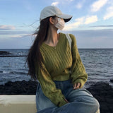 [BELLIDE MADE] シグネチャーツイスティールースフィットVネックニットウェア