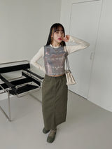 ヴィンセント カラー マッチング クロップド Tシャツ /  color matching cropped T-shirt (2color)