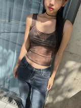 mood sheer sleeveless top