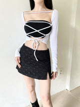 ボレロクロスストラップラインカーディガン / 943. Bolero cross strap line cardi (3color)